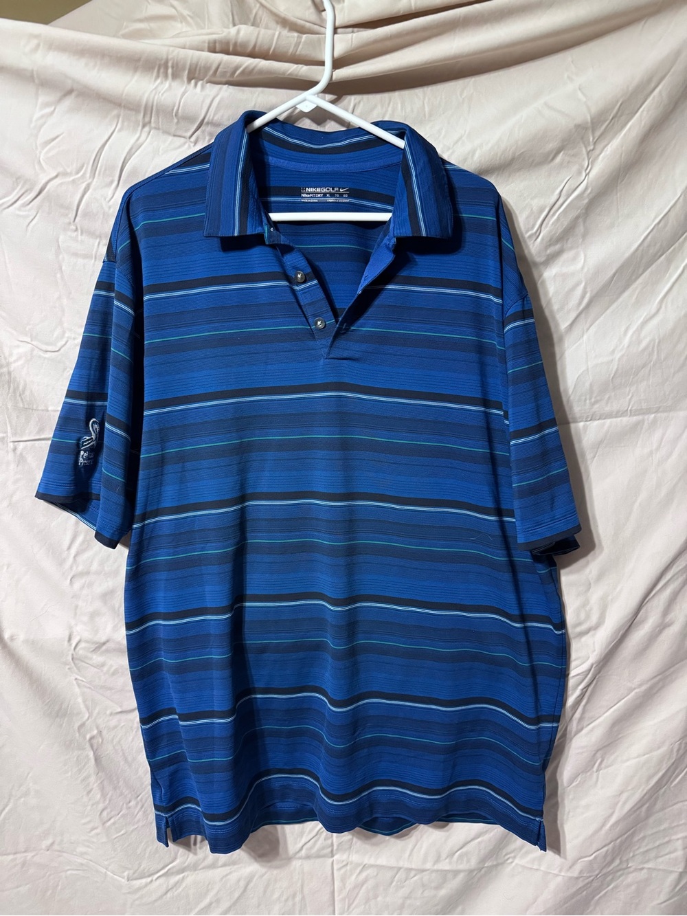 Nike Blue Striped Polo Shirt for Men